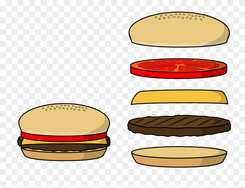 1024x768 Hamburger Patty Cliparts - Bun Clipart