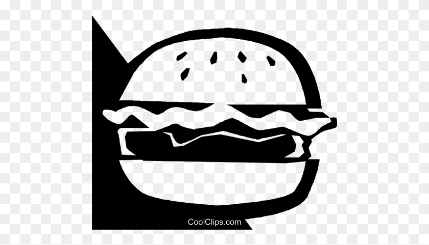 480x421 Hamburgers Royalty Free Vector Clip Art Illustration - Hamburger Clipart Free