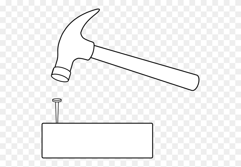 550x523 Hammer And Nail Outline - Nail Clipart