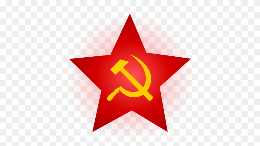 414x414 Hammer And Sickle Red Star With Glow - Glowing Star PNG