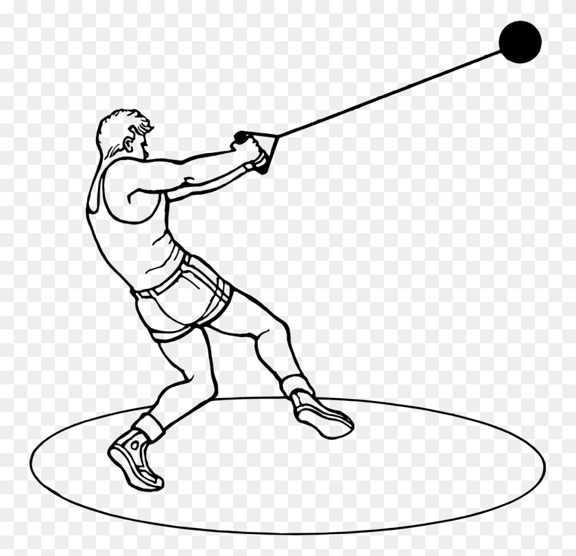 753x750 Hammer Throw Track Field Sports Athlete Drawing - Pro Wrestling Clipart