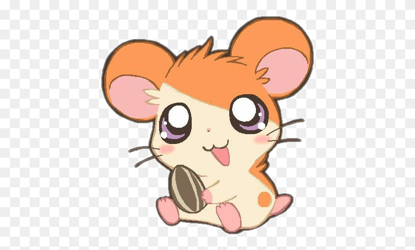 435x447 Hamtaro Hamster Kawaii Anime Kawaii Cute Animals Freeto - Hamster PNG