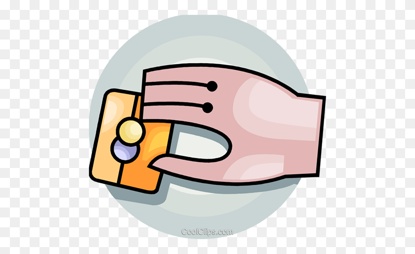 480x454 Hand And Credit Card Royalty Free Vector Clip Art Illustration - Credit Clipart