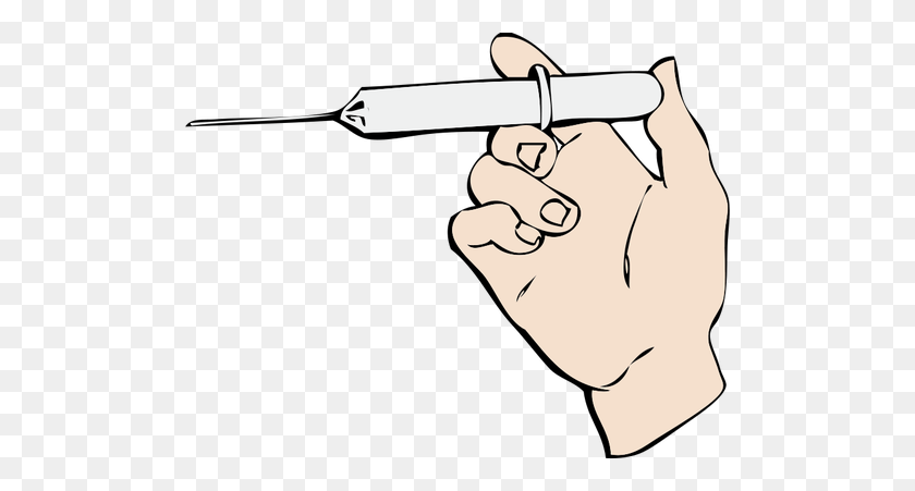 500x391 Hand And Syringe Vector Image - Insulin Clipart