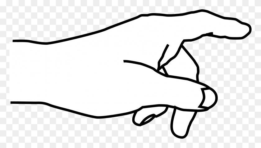 1868x1001 Hand Black And White Clip Art - Outstretched Hand Clipart