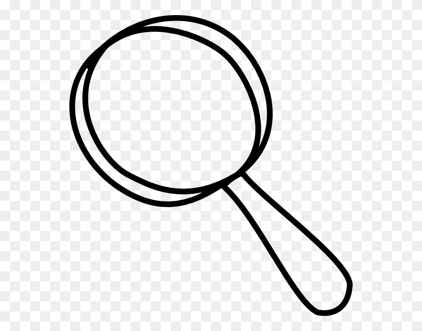 564x599 Hand Clipart Magnifying Glass - Black And White Hand Clipart