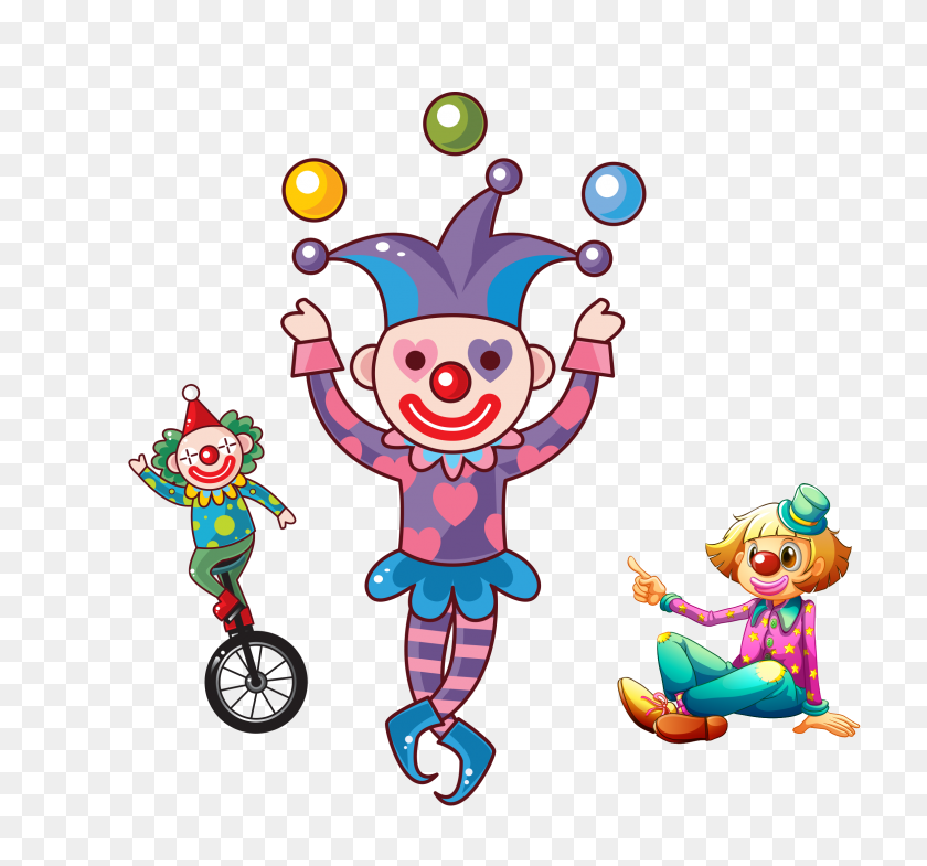 2355x2189 Hand Drawn Cartoon Cute Clown Decoration Vector Free Png - Clown PNG