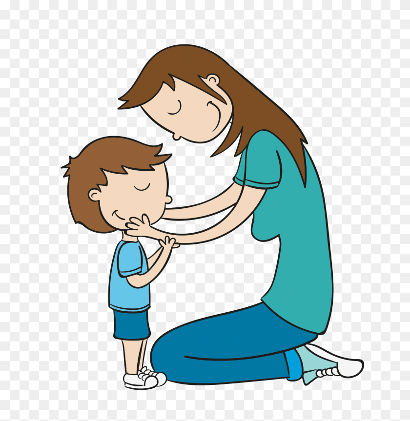 2687x2768 Hand Drawn Cartoon Mother And Child Decoration Vector Free Png - Mother PNG