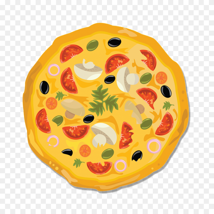 1024x1024 Hand Drawn Cartoon Pizza Decoration Vector Free Png Download - Cartoon Pizza PNG