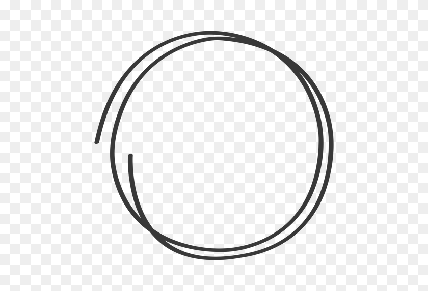 512x512 Hand Drawn Circle Doodle - Thin Circle PNG