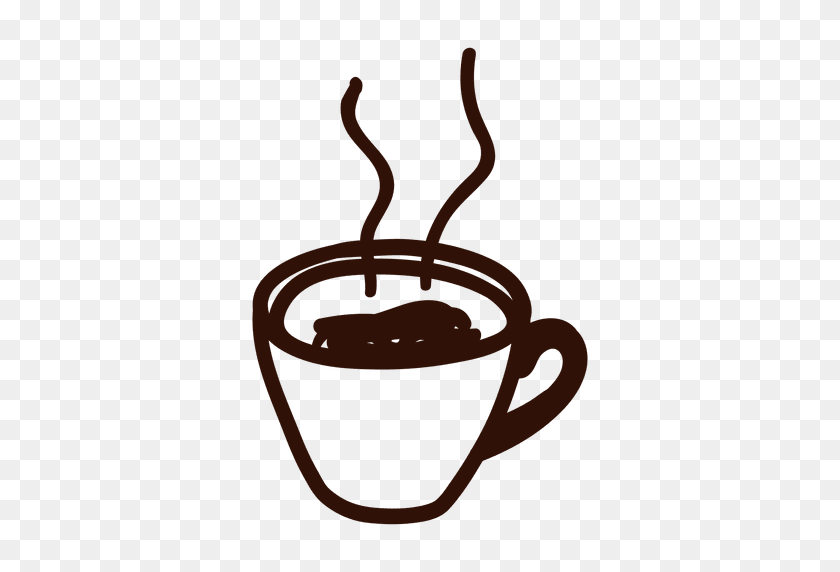 512x512 Hand Drawn Coffee Cup Icon - Cafe PNG
