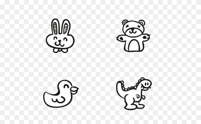 1024x600 Hand Drawn Cute Animal Icon Design Free Png Download Png Vector - Cute Animal PNG