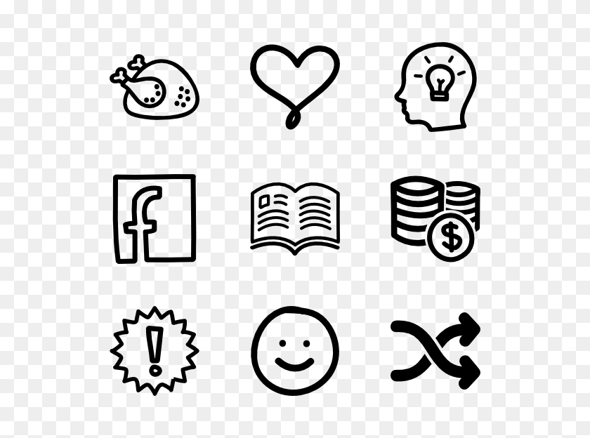 600x564 Hand Drawn Icons - Hand Drawn Heart PNG