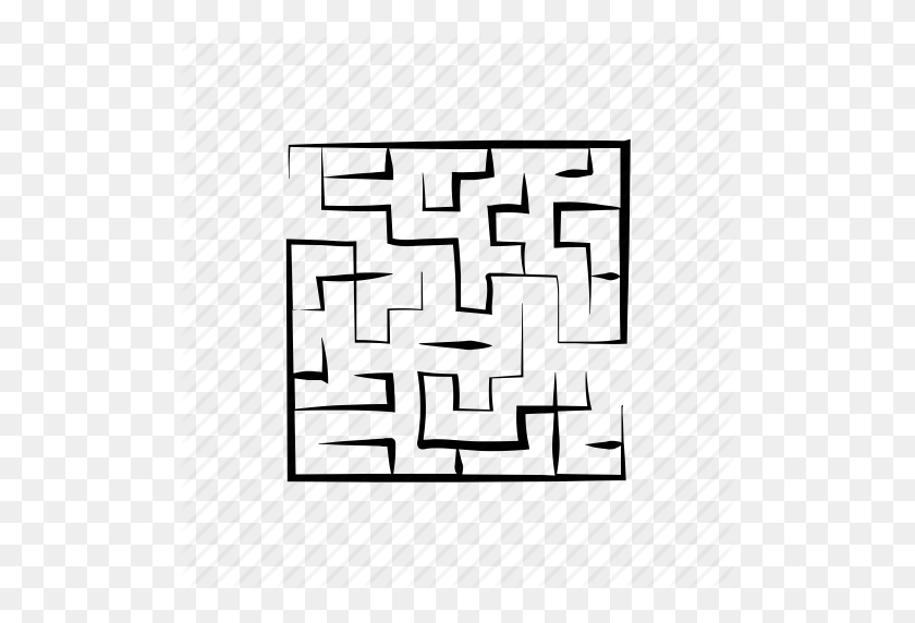 512x512 Hand Drawn, Maze, Navigate, Plan, Solution Icon - Maze PNG
