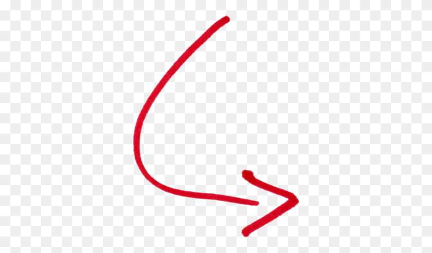 324x432 Hand Drawn Red Curved Arrow Noft Traders - Drawn Arrow PNG