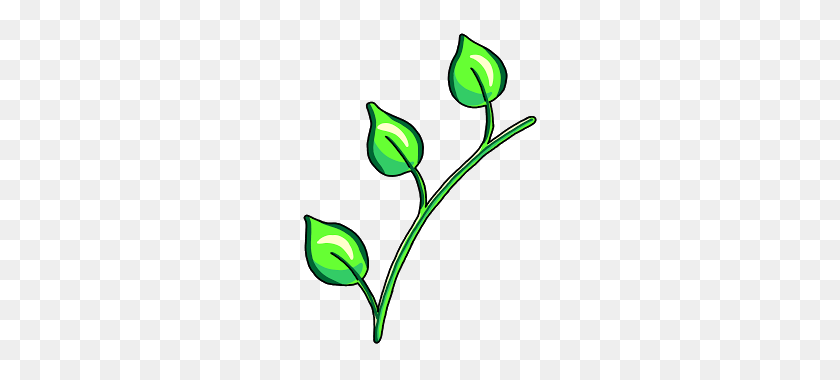 243x320 Hand Drawn Three Leaves On A Stem Free, Royalty Free, Commercial - Flower Garden Clipart