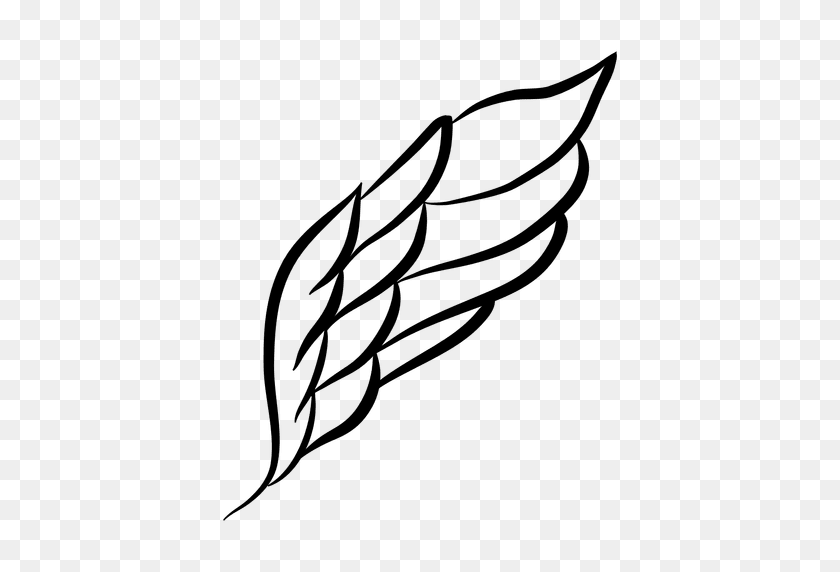 512x512 Hand Drawn Wing Silhouette - Hand Drawing PNG