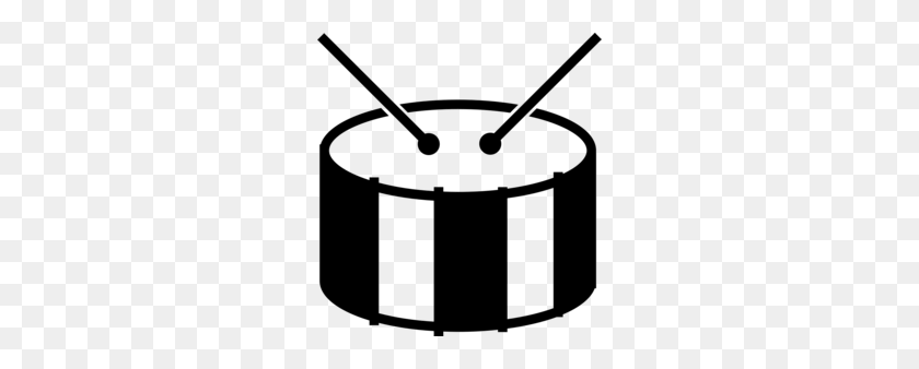 260x278 Hand Drums Black And White Clipart - Marching Band Clipart Black And White