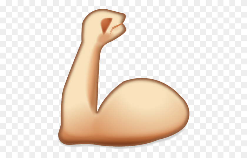 480x480 Hand Emoji Clipart Muscle Emoji - Muscle Arm Clipart