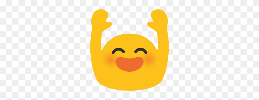 266x266 Рука Emoji Clipart Человек, Поднимающий Обе Руки В Праздник - Праздник Картинки