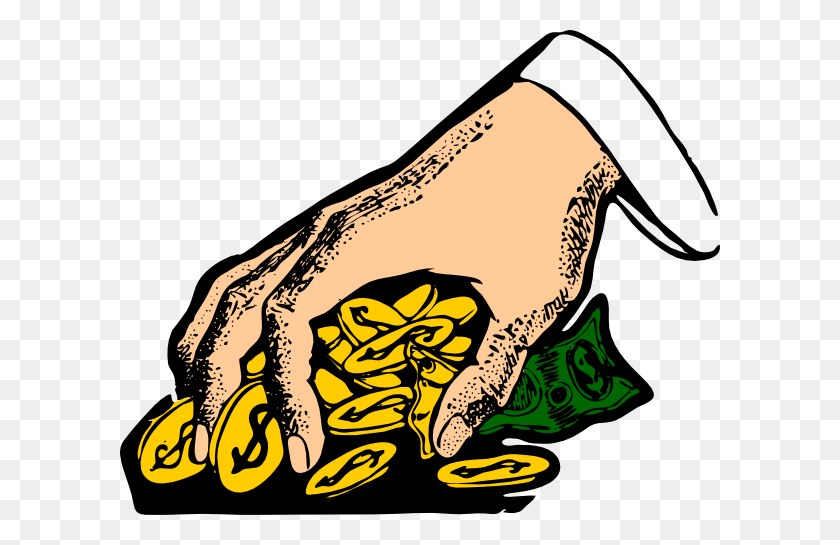 600x485 Hand Grabbing Gold Coins Clip Art - Hand Grabbing Clipart