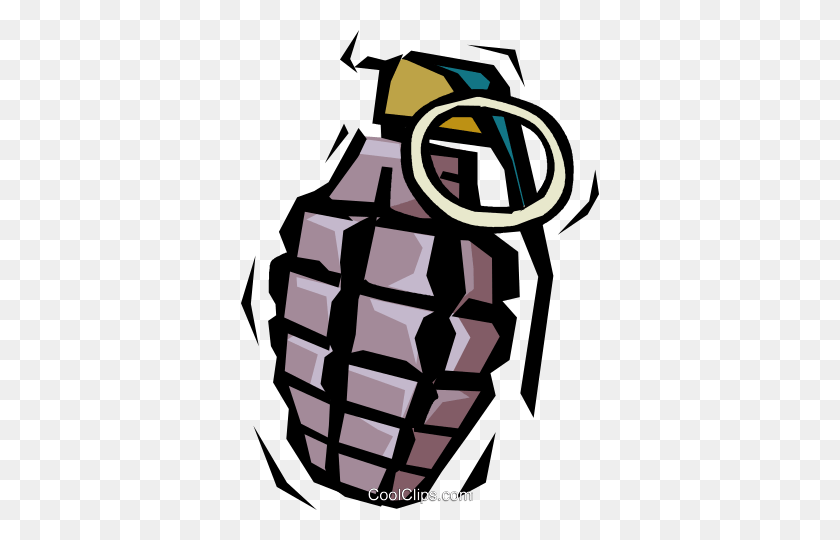 358x480 Hand Grenade Royalty Free Vector Clip Art Illustration - Grenade Clipart