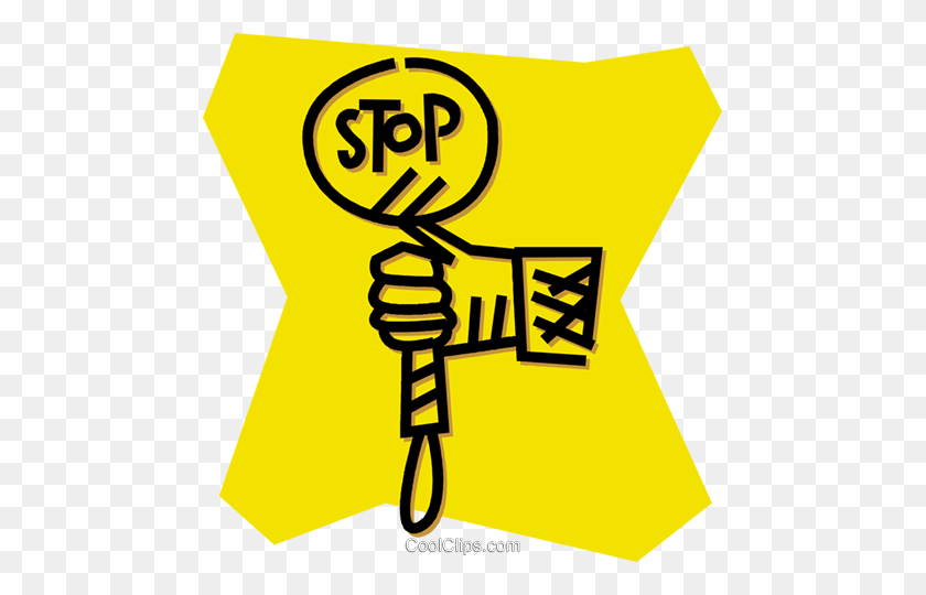 471x480 Hand Held Stop Sign Royalty Free Vector Clip Art Illustration - Stop Sign Clip Art Free