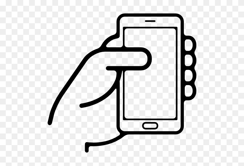 512x512 Рука Держит Мобильный Телефон - Значок Сотового Телефона Png