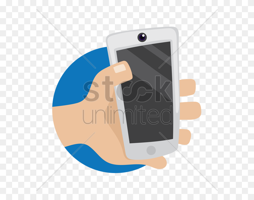 600x600 Hand Holding A Smartphone Vector Image - Hand Holding Phone PNG