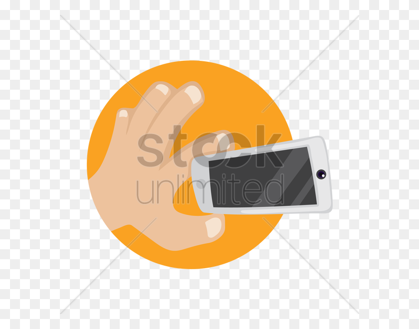 600x600 Hand Holding A Smartphone Vector Image - Holding Phone PNG