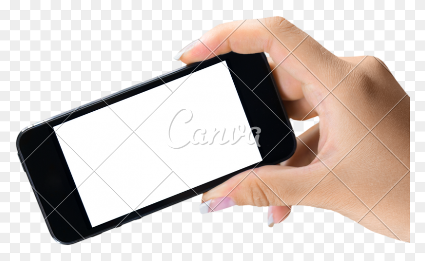 800x468 Hand Holding An Iphone With Blank Screen - Hand Holding Iphone PNG