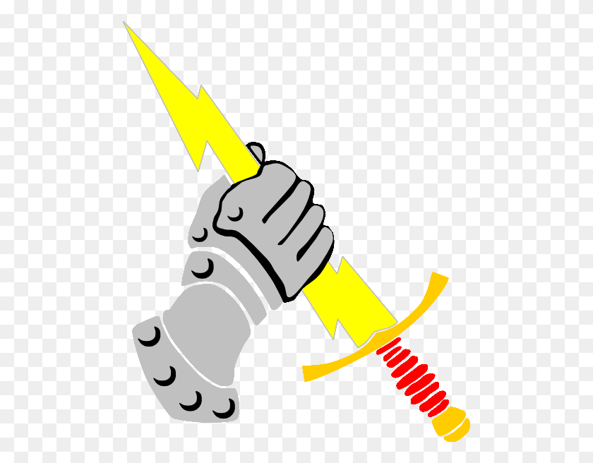 492x596 Hand Holding Lightning Sword Clip Art - Sword Clipart PNG