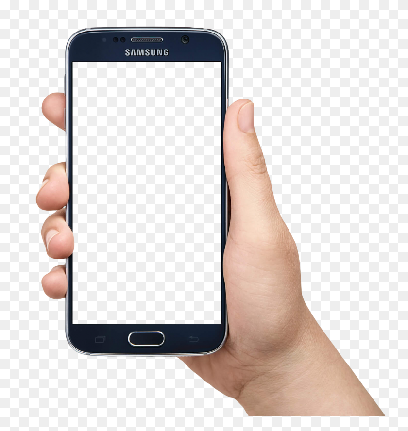 1488x1581 Mano Que Sostiene El Teléfono Inteligente Móvil Png - Samsung Png