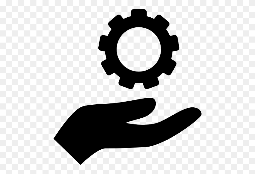 512x512 Hand Holding Up A Gear - Gear Icon PNG