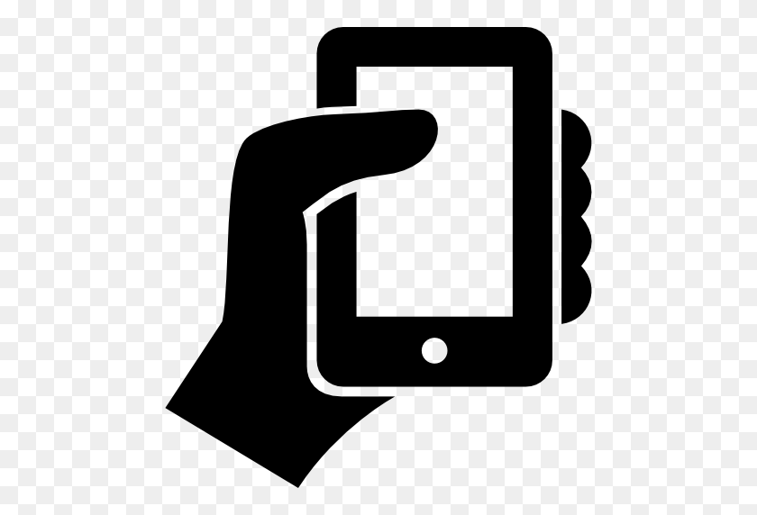 512x512 Hand Holding Up A Smartphone - Holding Phone PNG
