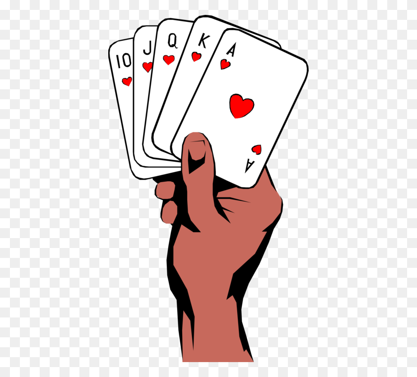 404x700 Hand Holds Straight Flush - Playing Cards PNG
