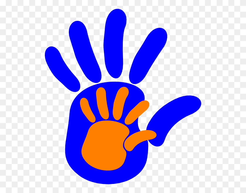 534x599 Hand In Hand Clipart - Kid Handprint Clipart