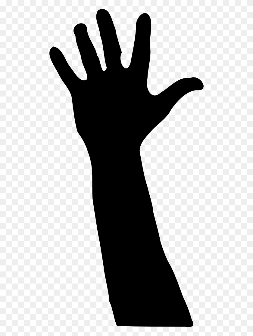 512x1054 Hand In Silhouette Clipart - Hand Silhouette PNG