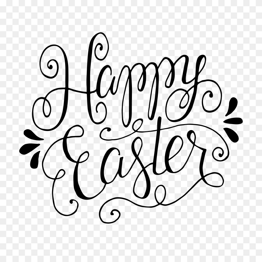 5000x5000 Hand Lettered Happy Easter Free - Happy Easter PNG