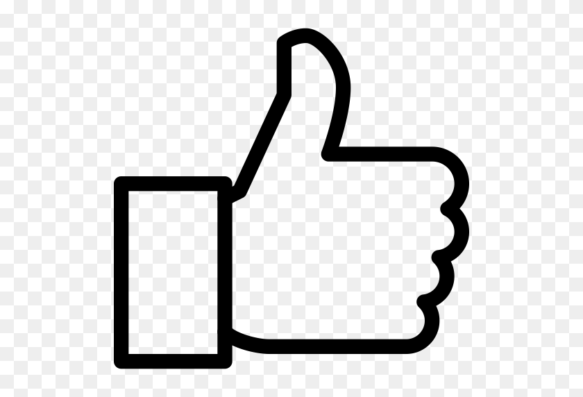 512x512 Hand, Line Icon, Sign, Social, Success, Thumbs, Up Icon - Thumbs Up PNG