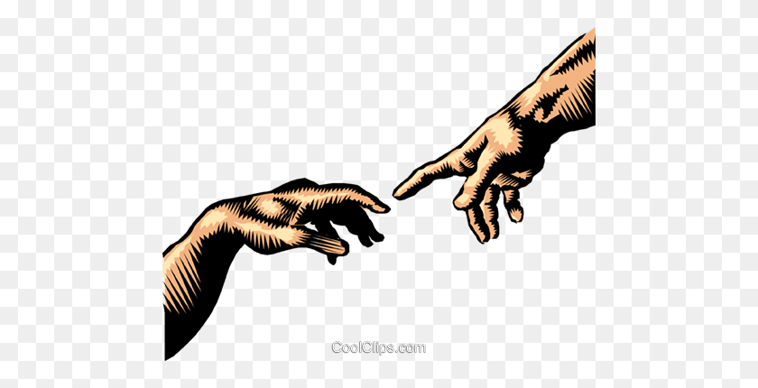 480x370 Hand Of God, The Creation Of Adam Royalty Free Vector Clip Art - Osprey Clipart