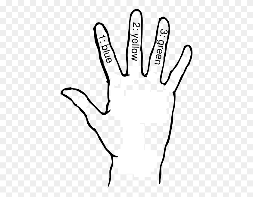438x595 Hand Outline Left And Right Clipart - Hand Outline Clip Art
