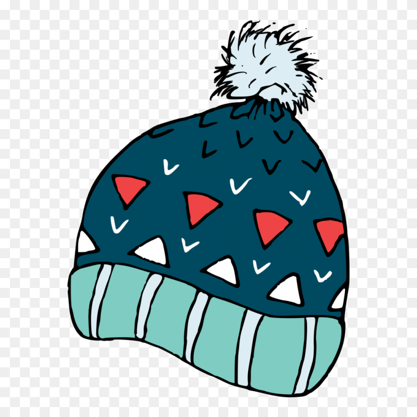 1024x1024 Hand Painted A Blue Knit Hat Winter Transparent Decorative Free - Winter Hat PNG