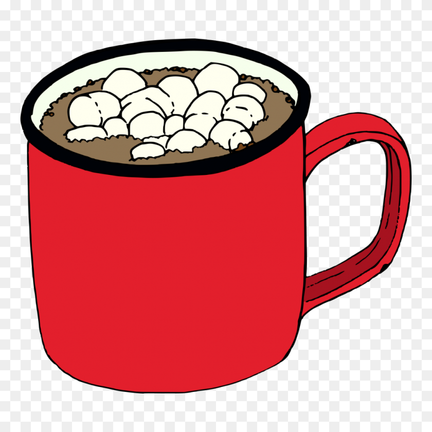 1024x1024 Hand Painted A Cup Of Hot Winter Coffee Cocoa Winter Transparent - Red Cup PNG