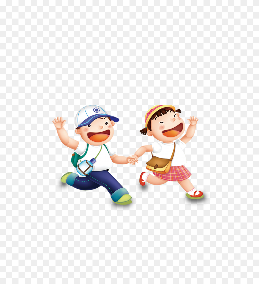 3054x3367 Hand Painted Cartoon Children Playing Decoratives Free Png - Children Playing PNG