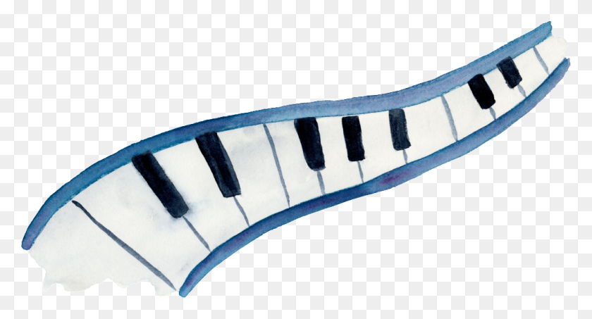 1024x517 Hand Painted Piano Key Png Transparent Free Png Download Png - Piano Keys PNG