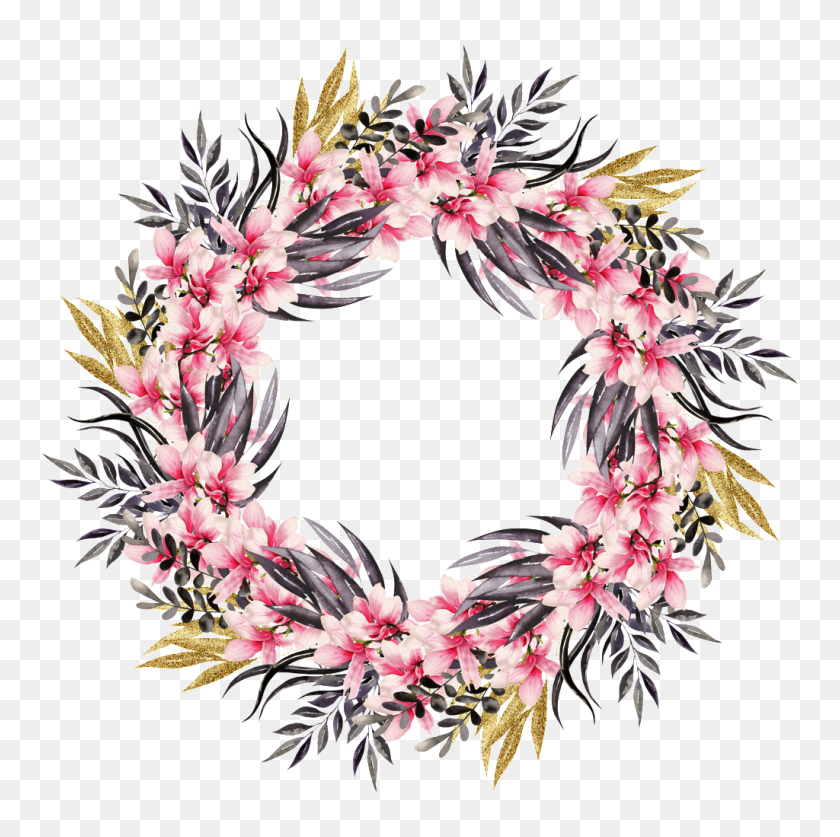 1024x1021 Hand Painted Summer Beautiful Garland Png Transparent Free Png - Garland PNG