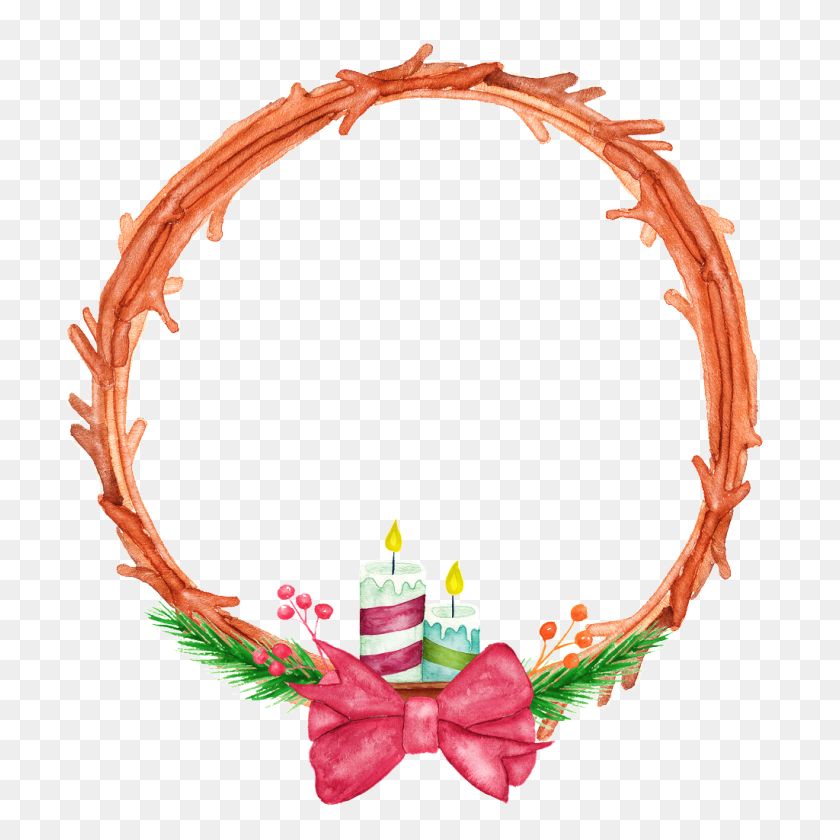 1024x1024 Hand Painted Two Candles Circle Png Transparent Free Png - Painted Circle PNG