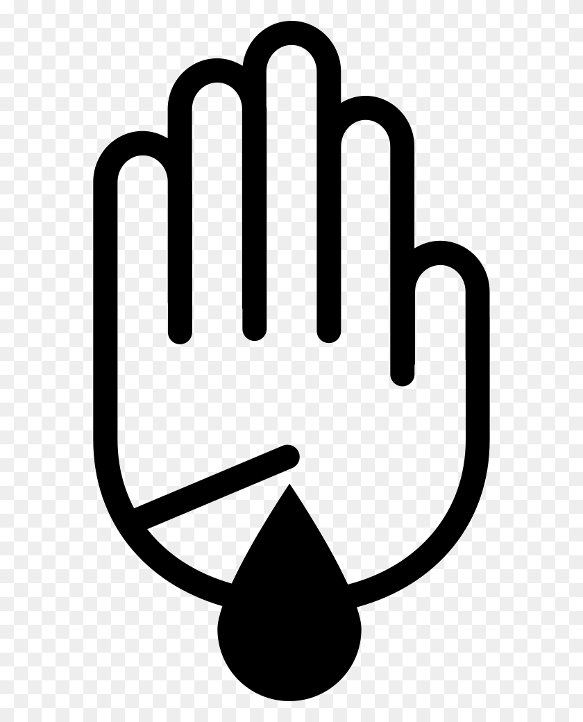 572x980 Hand Palm Outline With Scratch Wound With Blood Droplet Png - Blood Hand PNG