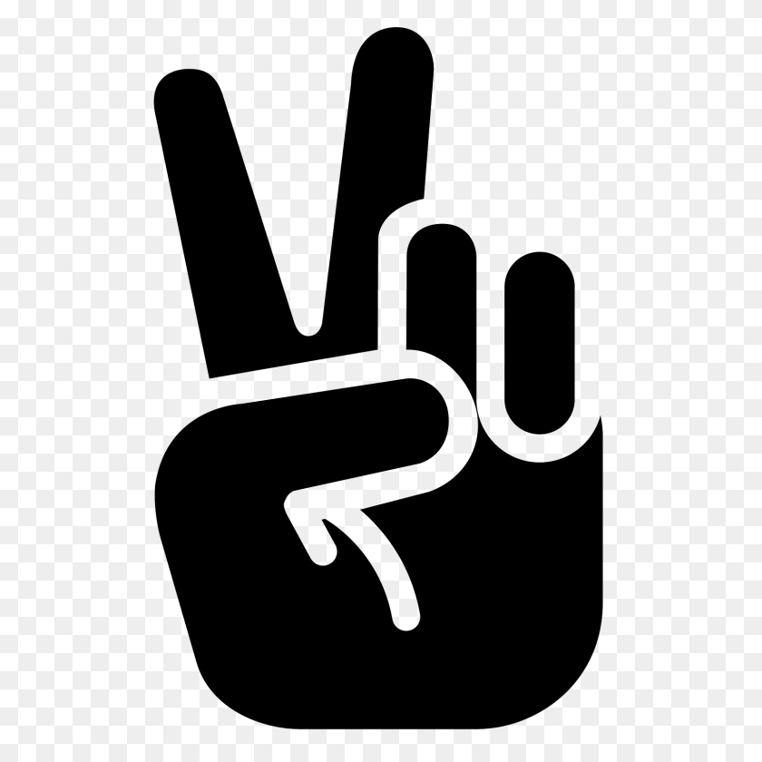 1600x1600 Hand Peace Filled Icon - Peace PNG